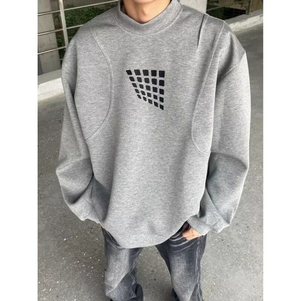 Printed Hoodie Men's New Round Neck Loose Top Chic Trend_viptrois.com