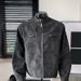 Men's Jacket, Men's Trendy Brand PU Leather Jacket, Stand Up Collar Motorcycle Loose Casual Versatile Jacket_viptrois.com