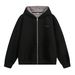 Men's Clothing Houndstooth Contrast Lining Hooded Sweatshirt Men's Autumn Heavy Retro Short Wide Trendy Brand Zipper Cardigan Jacket Coat_viptrois.com