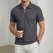 Premium Nylon Stretch Polo Shirt For Men – Breathable Golf & Casual Wear With Checkered Jacquard, Moisture-Wicking Short Sleeve_viptrois.com