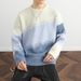 Pure Light Mature Style Gradient Color Block Crew Neck Sweater Men 2025 Autumn Winter New Trendy Loose Lazy Feel Outerwear_viptrois.com