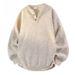Henry Collar Sweater For Men, Solid Color Pullover, Warm Inner Layer, Knitted Base Sweater For Teenagers_viptrois.com