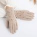 Women's Gloves Autumn And Winter Cashmere Gloves For Women With Rabbit Fur And Velvet, Finger Separated, Touch Screen, Cycling Windproof And Warm_viptrois.com