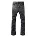 men's clothing retro cat whisker jeans washed black cleanfit distred cat whisker versatile wide leg pants_viptrois.com