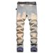 Men's Clothing Youth Street Trend Embroidery Embroidery Retro Cuff Fashion Stretch Denim Trousers_viptrois.com