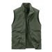 Men's Clothing Winter Fleece Vest With Multiple Pockets, Lightweight Outdoor Fishing Jacket For Casual Wear (Army Green, Khaki, Navy, Black, Gray)_viptrois.com