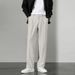 Men's Clothing Korean Internet Celebrity Drape Straight Suit Pants Men's Loose Korean Version Of Casual White Wide Leg Trousers Mopping Pants_viptrois.com