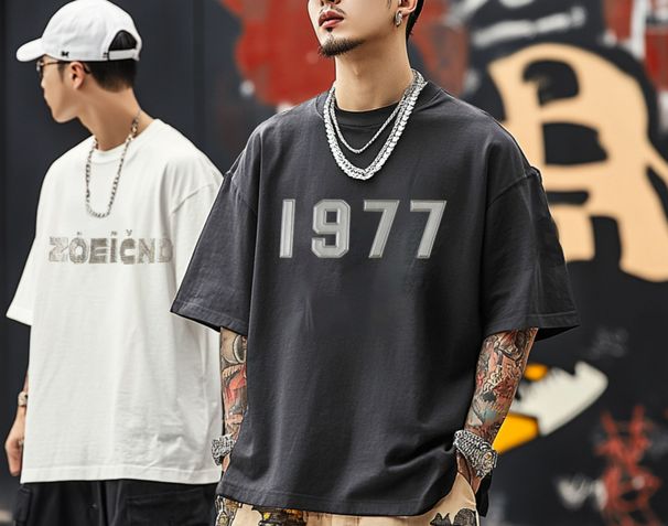 Men's Clothing Hot Sale Simple Washed Short Sleeved T Shirt For Men Heavyweight Men's Clothing Pure Cotton Hong Kong Style Trendy Loose Bottoming Top_viptrois.com
