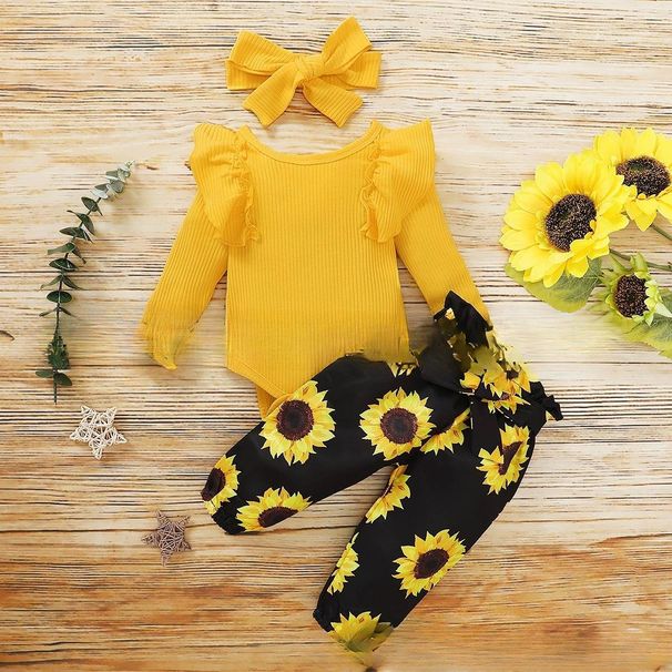 Mother & Kids Baby Girl's Trousers With Long Sleeves And Floral Trousers_viptrois.com