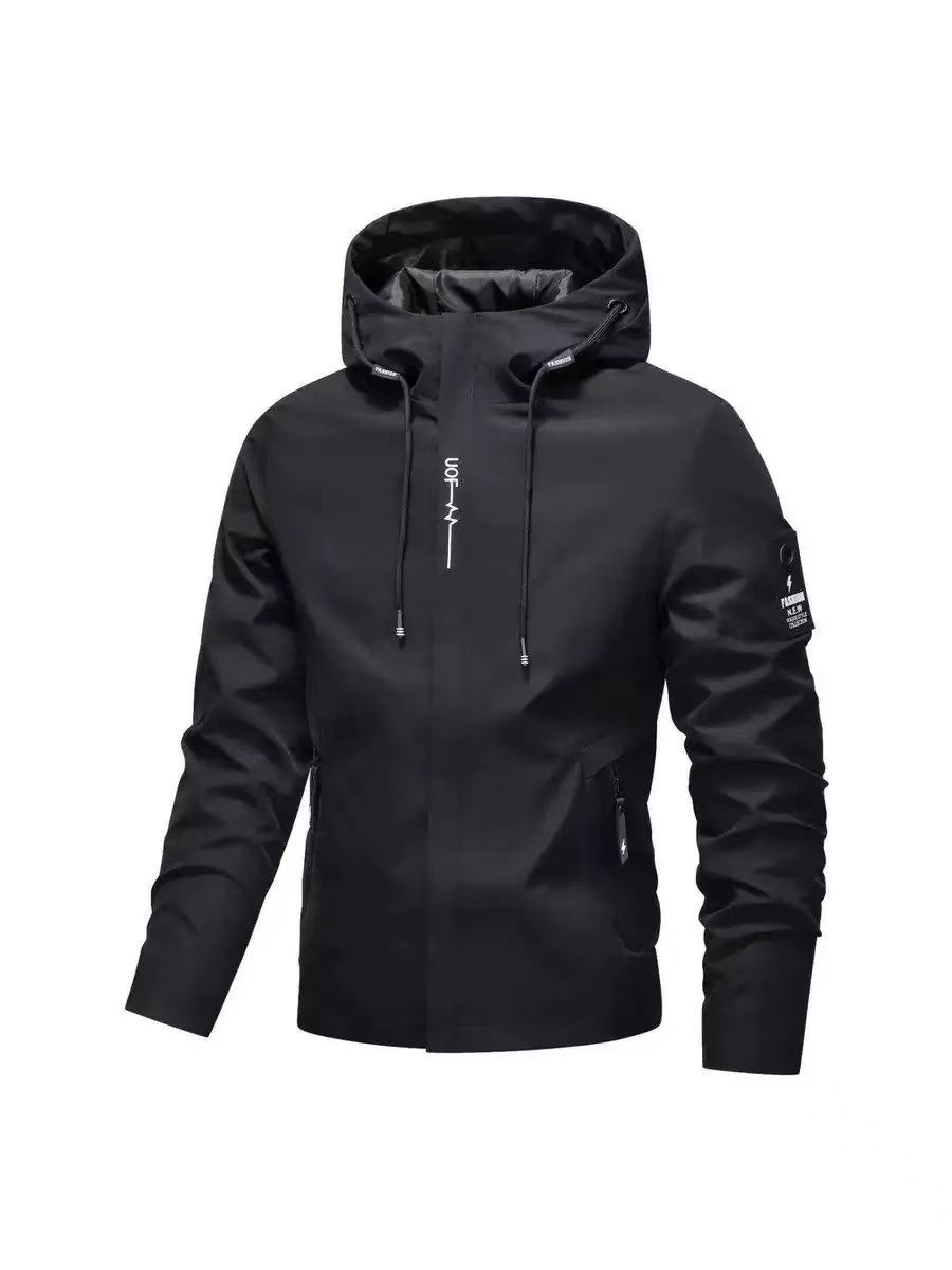 Men's Workwear-Style Multi-Pocket Windbreaker Jacket, Trendy Brand, Loose Fit, Outdoor And Casual Sports Wear_viptrois.com