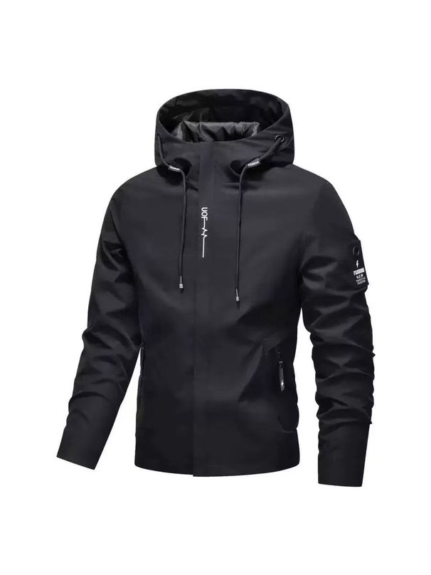 Men's Workwear-Style Multi-Pocket Windbreaker Jacket, Trendy Brand, Loose Fit, Outdoor And Casual Sports Wear_viptrois.com
