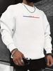 Men's Loose Casual Fashionable Classic Paris Letter Pattern Printed Round Neck Long Sleeved Sweatshirt Suitable For Autumn And Winter Wear_viptrois.com