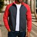 Men's Clothing Men's Color-Block Jacket - Slim Fit Stand Collar Zip-Up Coat (3 Colors, S-XXXL)_viptrois.com