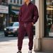 Men's Fleece-Lined Tracksuit Set – Stand Collar Zip-Up Hoodie & Jogger Pants(Camel/Maroon/Charcoal/White/Black/Light Gray/Red/Beige, S-XXXL)_viptrois.com