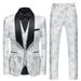 CT Men's Formal Suit 803 Host Emcee Wedding Groomsman Jacquard Three-Piece Set 3D Pattern_viptrois.com