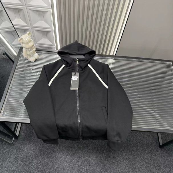 Unisex 2025 Autumn New Trendy Fashion Front And Back Embroidery Light Luxury Versatile Casual Hooded Jacket For Men_viptrois.com