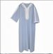 Men's Clothing High End Muslim Rope Embroidery Robe Ethnic Style Linen Robe Side Pockets_viptrois.com