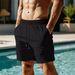 2025 New Style Men's Sports Loose Casual Drawstring Waffle Knitted Shorts Beach Pants_viptrois.com