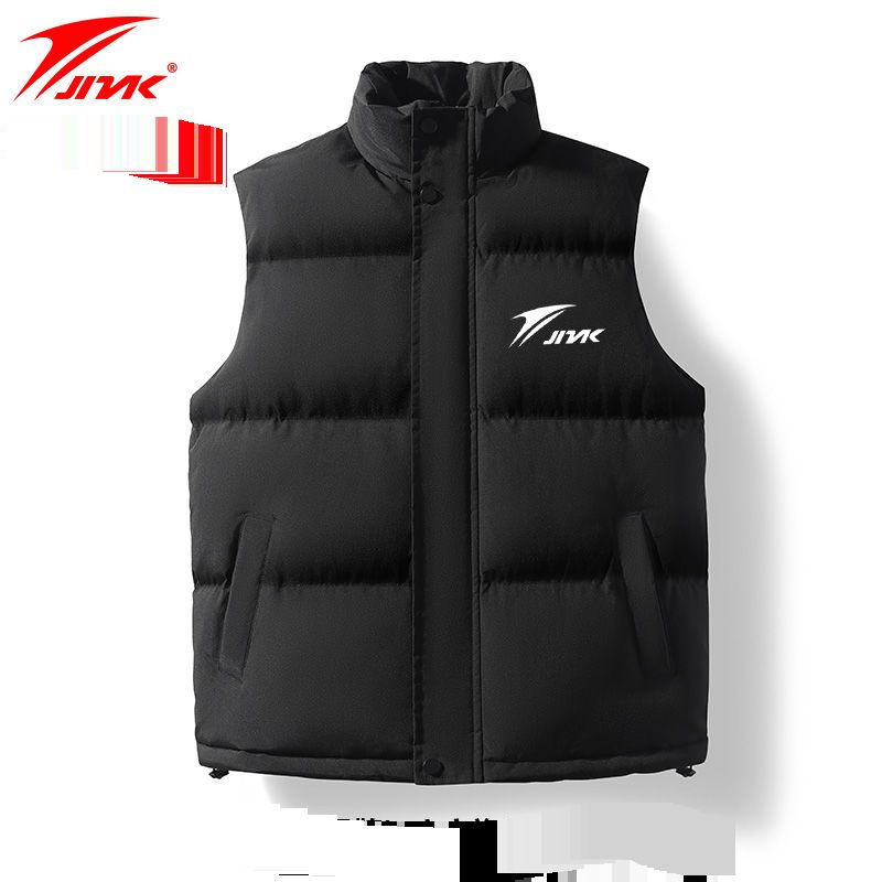 JNAK Autumn And Winter Couple Down Cotton Vest Casual Trend Versatile Vest Stand Collar Thickened Warm Men_viptrois.com
