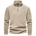 2027 Fashion Top Youth/Men Polyester Pure Color Stand Collar Half Zipper Long Sleeve Fleece Sweatshirts_viptrois.com