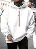 Men's Autumn And Winter Casual Fashionable Loose Hooded Sweatshirt Paris Letter Pattern Printed Warm Long Sleeved Pullover_viptrois.com