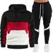 Tri-Color Hooded Tracksuit Set – Men’s Athletic Jogger & Zip-Up (M-XXXL, 6 Color Blocks, 90% Polyester)_viptrois.com