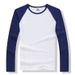 Lycra Cotton Raglan Long Sleeve Solid Color Blank Crew Neck T-Shirt Spring Autumn Men's Base Advertising Cultural Shirt_viptrois.com
