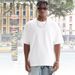 Men's Premium Cotton T-Shirt - Soft & Breathable Summer Essential, Relaxed Fit, Solid Color Streetwear For Casual & Urban Style (White/Black)_viptrois.com