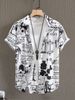 CT Fashion Short Sleeve With Graffiti Print Digital Printing Polyester Men's Shirt Summer 2025 New Model_viptrois.com