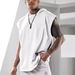2024 Summer New Men's Pullover Sports And Casual Trendy Sleeveless Hooded Vest Loose_viptrois.com