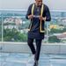 Men's Clothing New Suit Two Piece Pants Suit Solid Color Stitching Round Neck Long Sleeve_viptrois.com