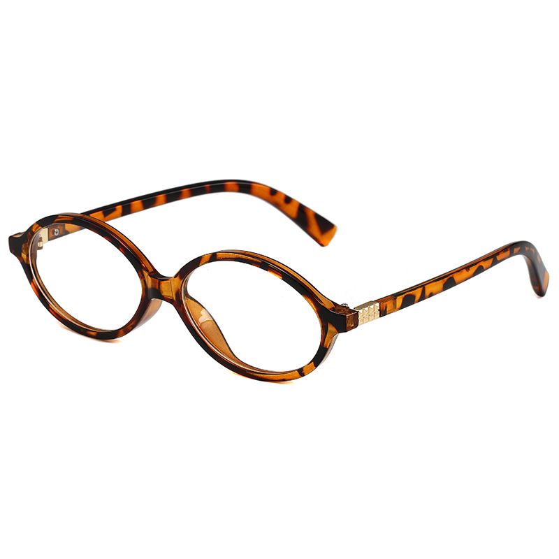 Men's Sunglasses Glasses Frame Nerd Myopia Oval Flat Glasses Small Frame Retro Korean Style Plain Glasses Frame_viptrois.com