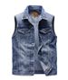 Men's Clothing Autumn Denim Vest Men Retro Trend Jacket Large Size Middle Aged Waistcoat Cotton Multi Pocket Vest Men_viptrois.com