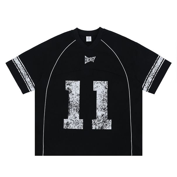 Men's Clothing Spring And Summer New Fashion Brand Snowflake Crack Printed V Neck Loose Short Sleeved T Shirt Men_viptrois.com
