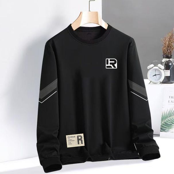 Fast Shipping New Loose Long Sleeve Pullover Fashion Casual Base Shirt Trendy Sweatshirt Men's Round Neck Printed Spring_viptrois.com