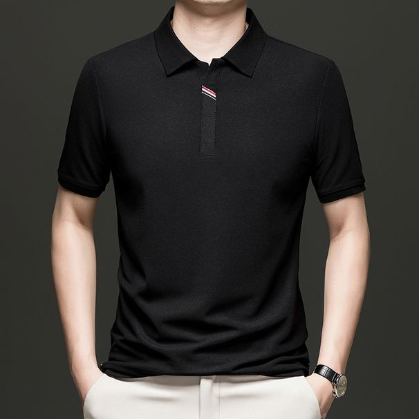 Men's Clothing Men's Short Sleeved Polo Shirt Summer New Fashion Casual Solid Color Lapel Half Sleeved T Shirt_viptrois.com