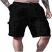 Men's Cotton-Linen Work Shorts - Breathable Outdoor Drawstring Waist With Multiple Pockets, Loose Fit Casual Shorts_viptrois.com