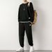 Sports Clothing Casual Sports Sweatshirt Suit Men's Autumn And Winter New Style Loose Waffle Round Neck Sweatshirt_viptrois.com