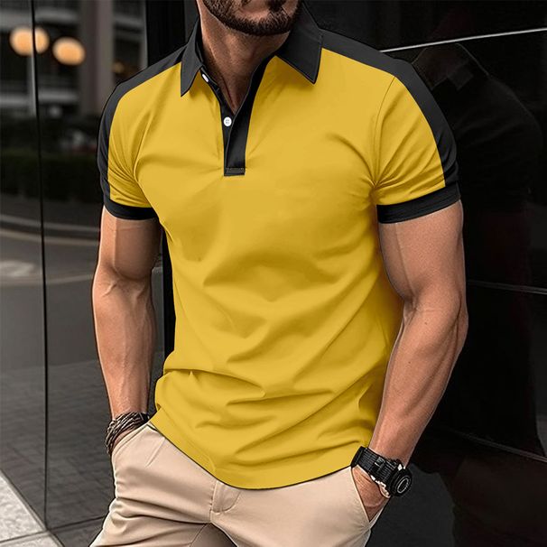 Summer New Men's Popular Solid Color Polo Shirt Short-Sleeved Lapel Casual Street Fashion Breathable T-Shirt_viptrois.com