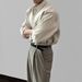 Men's Clothing Spring And Autumn Long Sleeved Shirt For Men Fashion Business Shirt Vertical Striped Texture Solid Color Light Mature Loose Ironing Top_viptrois.com