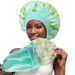 Cross Border New Satin Double Layer Sleeping Cap Pastoral Style Versatile Mesh Bronzing Hair Care Cap Elastic Headband Chemotherapy Cap_viptrois.com