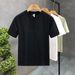 Simple Embossed White Short-sleeved T-shirt Men's Trendy Brand Crew Neck Top 2025 Summer New Men's Comfortable Half-sleeved_viptrois.com