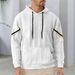 Premium Men's Jacquard Hooded Sweatshirt - Lightweight, Comfortable & Stylish Pullover For Autumn (White, Navy, Black, Gray, Khaki)_viptrois.com