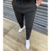 Men's Mid-Waist Solid Color Trousers Slight Elastic Casual Pants_viptrois.com