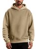 Men's Loose Fit Jacquard Hooded Sweatshirt - Solid Color Long Sleeve Pullover For Casual Wear_viptrois.com