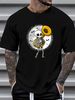 Skeleton Playing Sousaphone Tuba Instrument Halloween Band T Shirt Men Top For Everyday Wear Streetwear Slightly Summer Breathable Versatile_viptrois.com