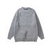 Men's Clothing Knit Sweater – Oversized Streetwear Pullover With Artistic Ripped Details (Burgundy, Sage Green, Light Gray) | Soft Deer Fleece Fabric_viptrois.com