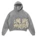 Unisex Hip Hop Streetwear Hoodie With Star & Letter Print, Oversized Fit, Polyester Blend, Trendy Casual Wear For Teens & Adults_viptrois.com