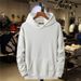 2024 New Solid Color Pullover Hoodie Autumn Winter Fleece Lined Hooded Men's Trendy Blank Sweatshirt_viptrois.com