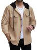 Autumn And Winter Men's Casual Sports Color Matching Hooded Sweatshirt Button Jacquard Pocket Jacket_viptrois.com